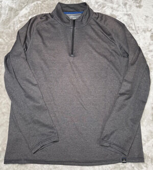 Prana Gray Lightweight Mock Neck Quarter Zip Long Sleeve Shirt Mens Size XL